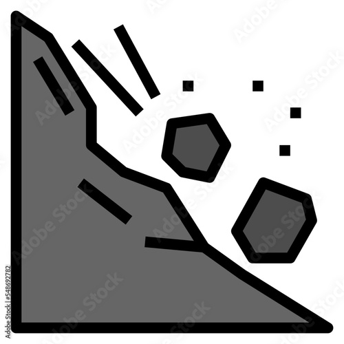 landslide filled outline icon