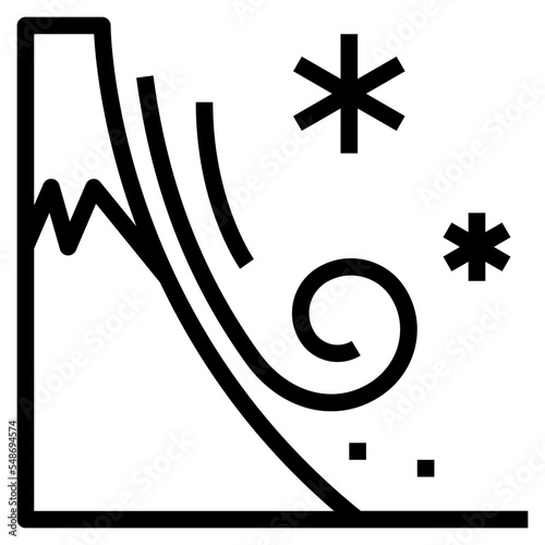 snowslide outline icon