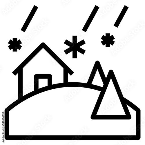 snowstorm outline icon