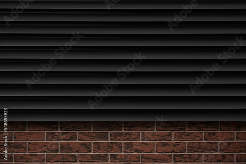 Black striped wall and brick. Architecture wallppaer photo