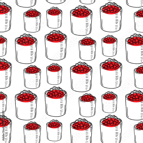 kaviar sushi seamless pattern background. japanese food