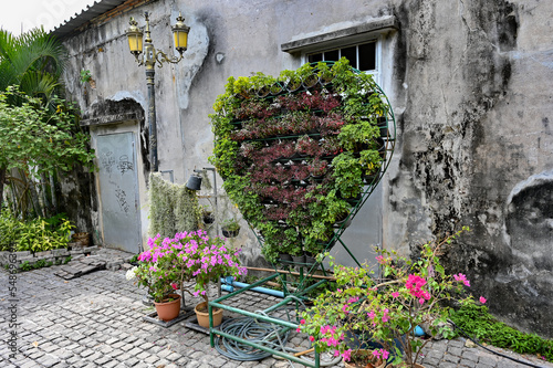 Important buildings of the city,Nakhon Nok Songkhla in thai land ,Songkhla Provincial,street art in Songkhla, Thailand,old building