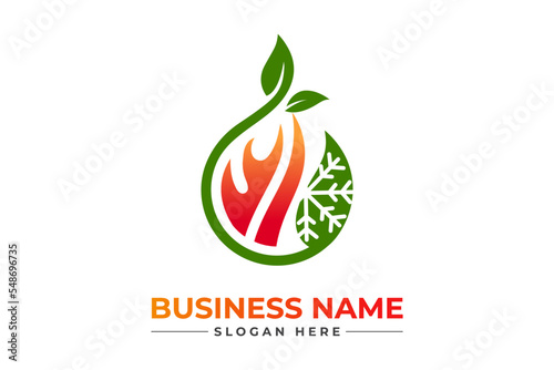 oil and gas with heating icon. HVAC, oil, gas, air condition and heating logo	