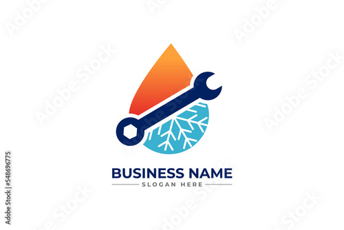 oil and gas with heating icon. HVAC, oil, gas, air condition and heating logo	