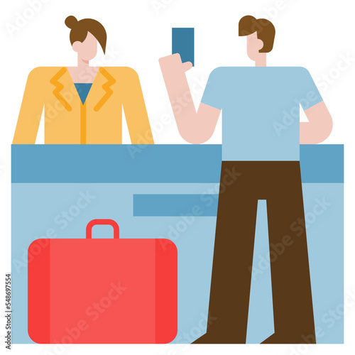 check in flat icon