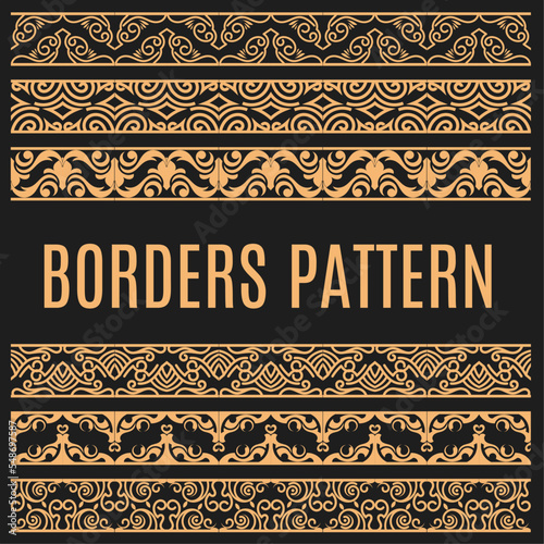Border pattern,set of seamless patterns with elements