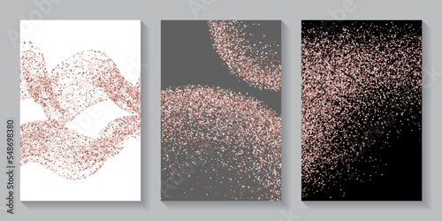 Glamour pink confetti dust scatter texture. Triangle square circle star elements flying. Party materials. Glittering scruple particles grain confetti. Holiday decoration spark explosion