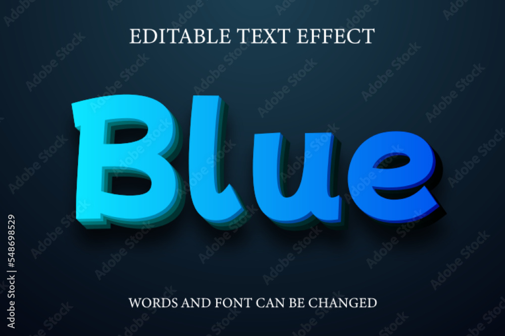 Fototapeta premium Blue 3d gradient style text effect