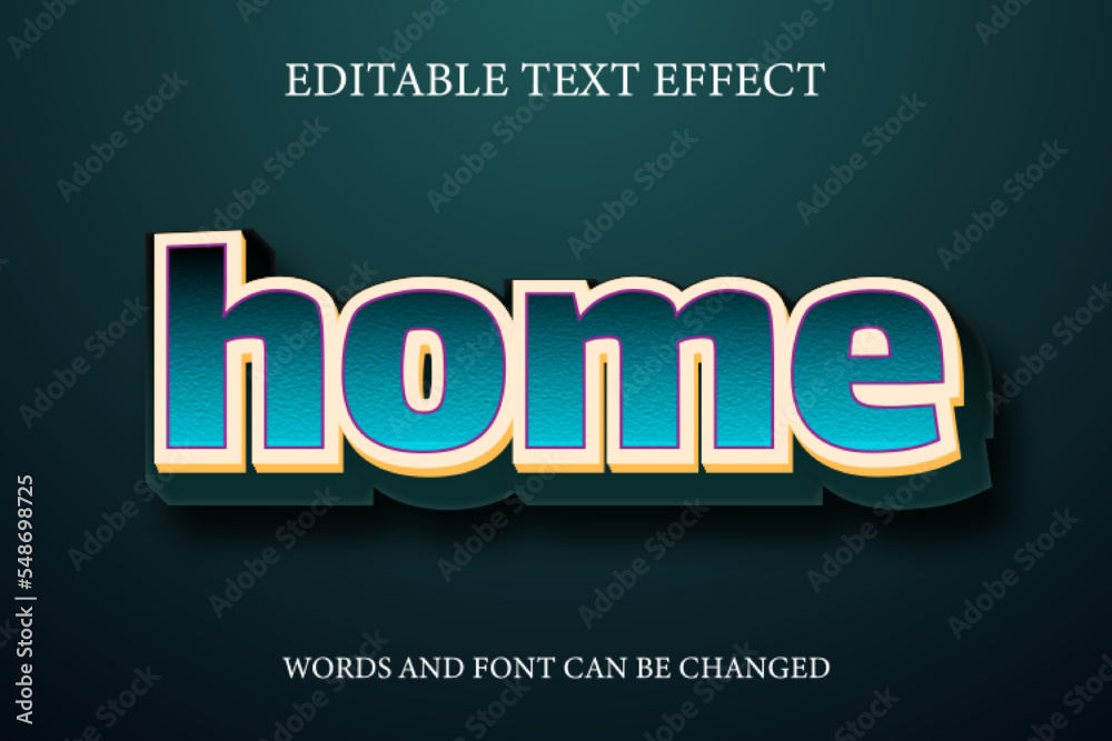 Fototapeta premium Home 3d gradient style text effect