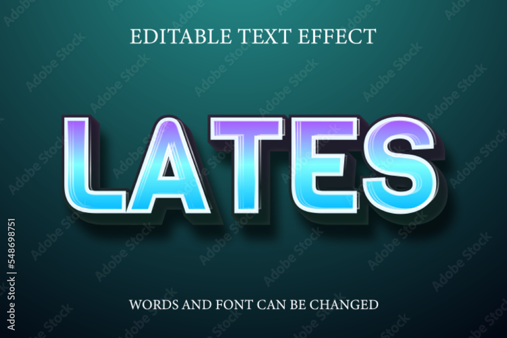 Late 3d gradient style text effect