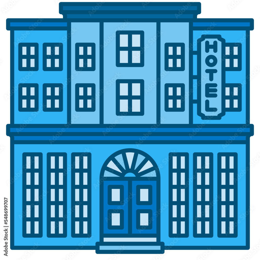 Naklejka premium hotel blue line icon