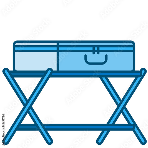 luggage rack blue line icon