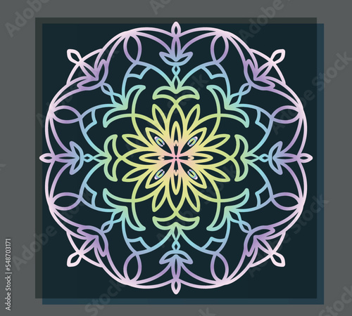Snowflake vector icon rainbow color. Winter Christmas snow flakes crystal element. Collection of ice to illustrate the weather. Christmas frost flat insulated silhouette.