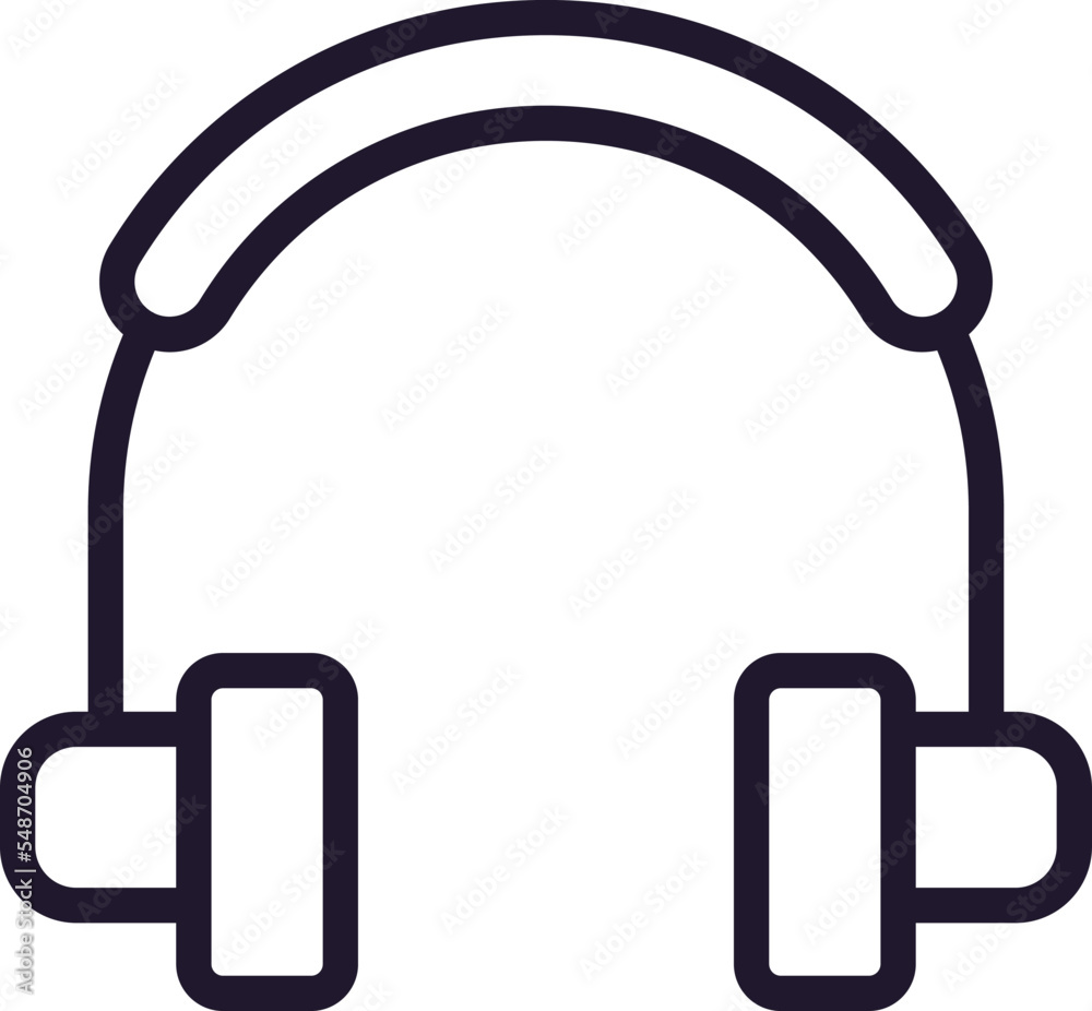 Connection and communication concept. Modern outline sign for web sites, apps, adverts, shops, banners. Editable stroke. Vector line icon of headphones Connection and communication concept. Modern outline sign for web sites, apps, adverts, shops, banners. Editable stroke. Vector line icon of headphones
