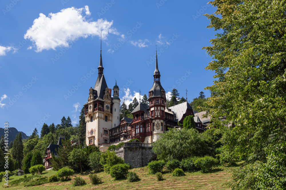 Peles Castle (Castelul Peles) is a Neo-Renaissance castle in the Carpathian Mountains, near Sinaia, in Prahova County, on an existing medieval route linking Transylvania and Wallachia, Romania