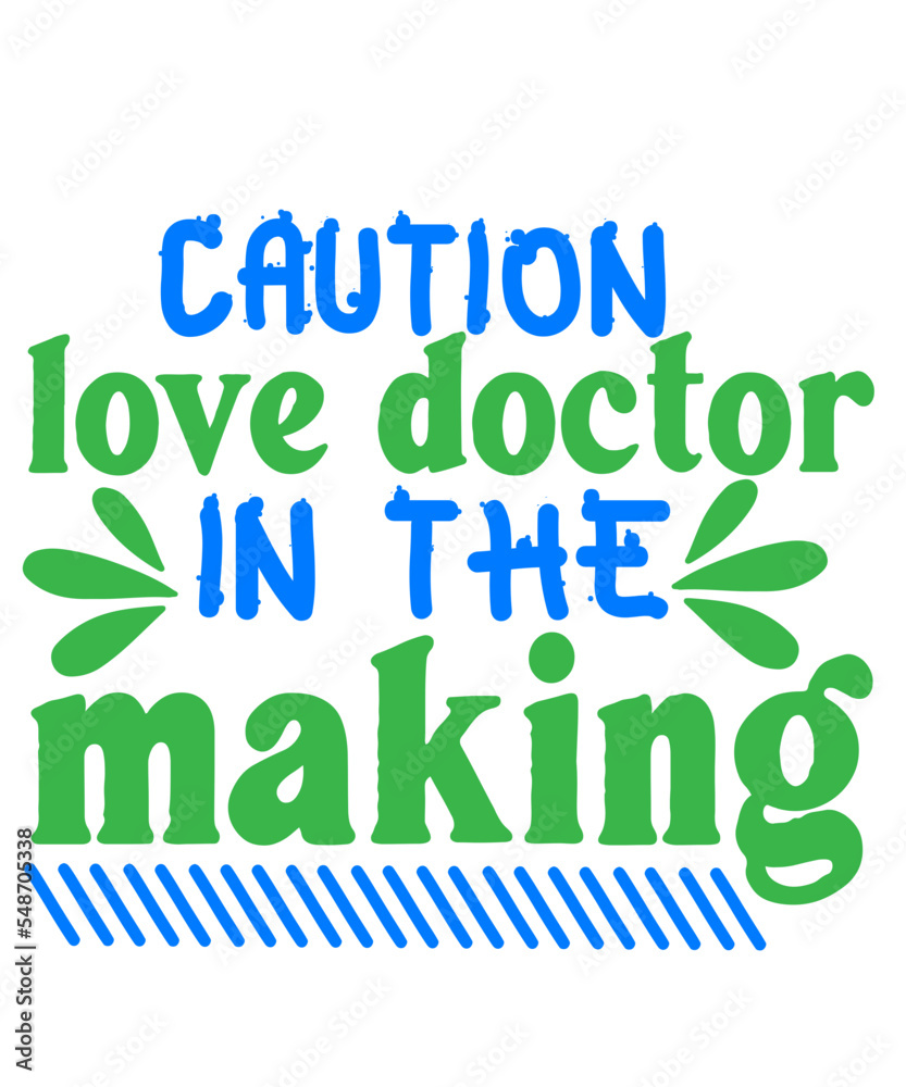 Naklejka premium caution love doctor in the making, Cut Files Cricut, Silhouette, Valentines Day Svg, Valentine eps, XOXO Svg, Digital File 