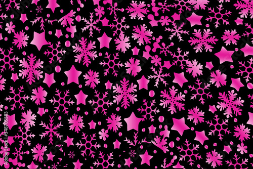 New Year decorative background with snowflakes and stars