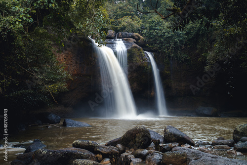 Fototapeta Naklejka Na Ścianę i Meble -  A waterfall called Haew Narok in a beautiful forest in the midst of nature at Khao Yai National Park, Thailand