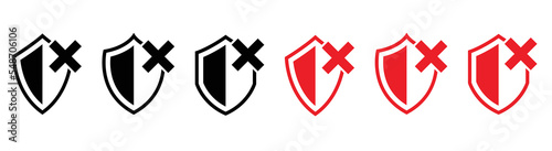 Free Download shield fail protect icon set. style your sign or symbol for app and web, vector illustration - GFXLoad