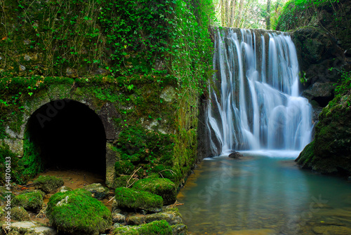 Bolunzulo old mill and waterfall in Kortezubi. Urdaibai Biosphere Reserve. Basque Country. Spain photo