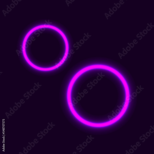 Pink purple neon circles. Digital space. Circular frame. Abstract circle light effect background. Vector illustration. stock image. 