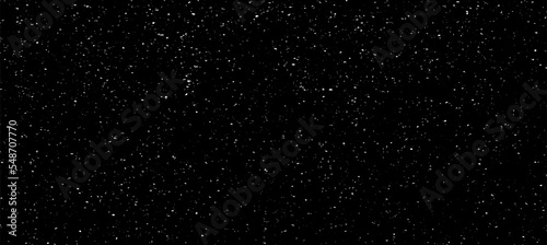 Snow  stars  fairy twinkling lights  rain drops on black background. Abstract vector noise. Small particles of debris and dust. Distressed uneven grunge texture overlay. 