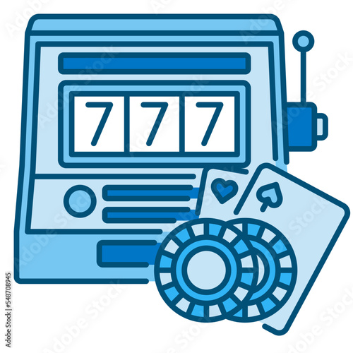 casino blue line icon
