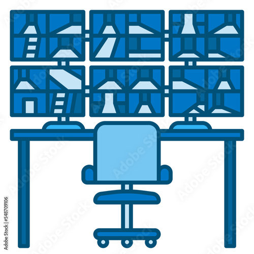 security blue line icon