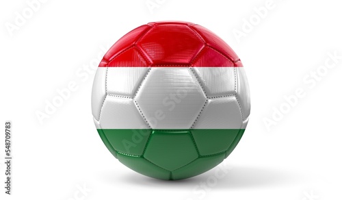 Hungary - national flag on soccer ball - 3D illustration