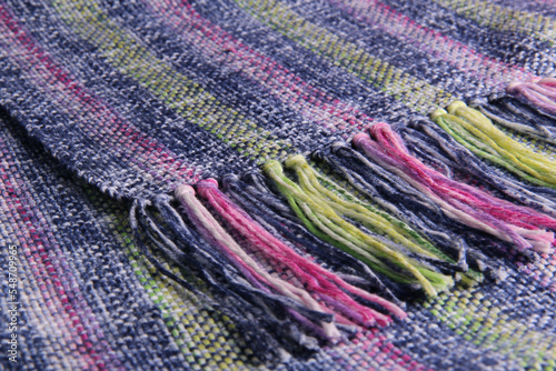 Closeup of handwoven cotton scarf