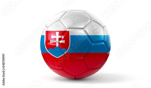 Slovakia - national flag on soccer ball - 3D illustration