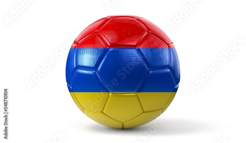 Armenia - national flag on soccer ball - 3D illustration