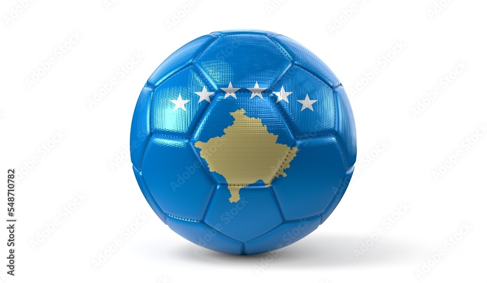 Kosovo - national flag on soccer ball - 3D illustration Kosovo - national flag on soccer ball - 3D illustration