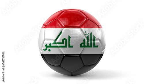 Iraq - national flag on soccer ball - 3D illustration