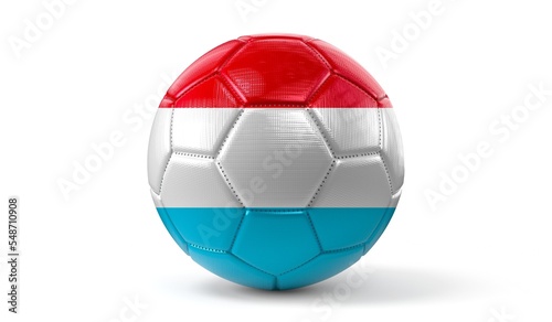 Luxembourg - national flag on soccer ball - 3D illustration