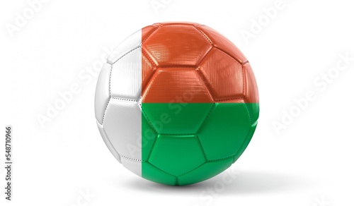 Madagascar - national flag on soccer ball - 3D illustration