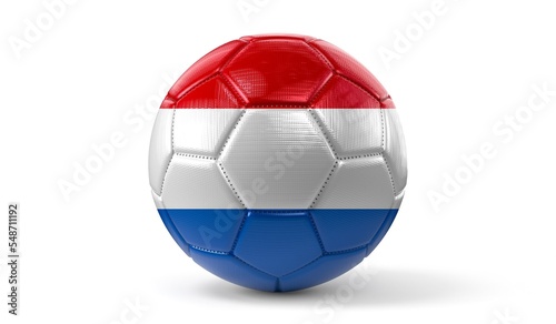 Netherlands - national flag on soccer ball - 3D illustration