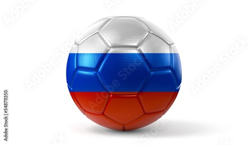 Russia - national flag on soccer ball - 3D illustration