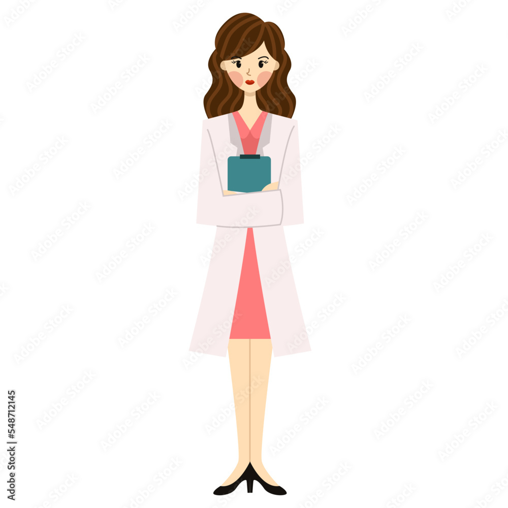 Female With Draft Medical Worker Illustration Female With Draft Medical Worker Illustration