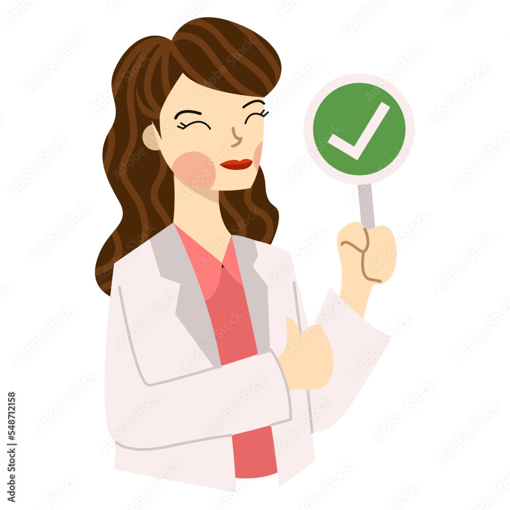 Half Body Female Right Medical Worker Illustration Half Body Female Right Medical Worker Illustration