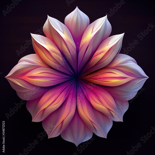 Magic carving flower illustration.