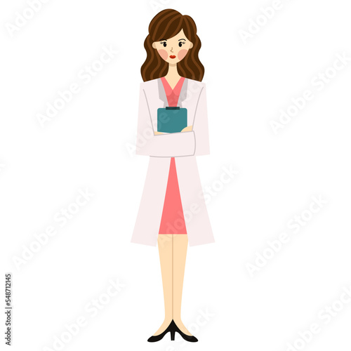 Female With Draft Medical Worker Illustration