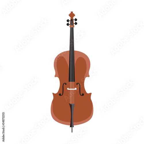 Cello flat vector image illustration