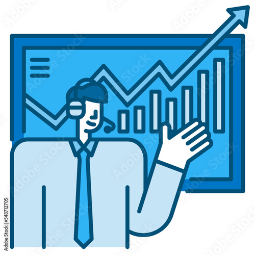 broker blue line icon