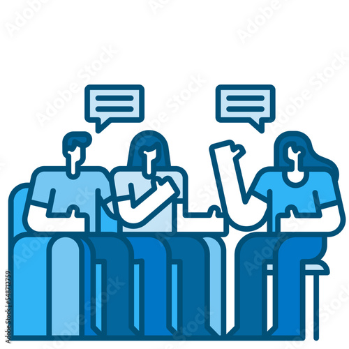 family therapy blue line icon