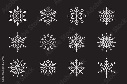 Set of snowflakes Christmas design vector illustration