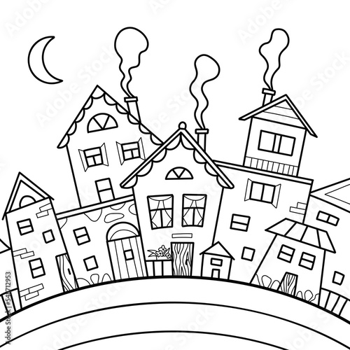 painted fairy houses. coloring of unusual house.