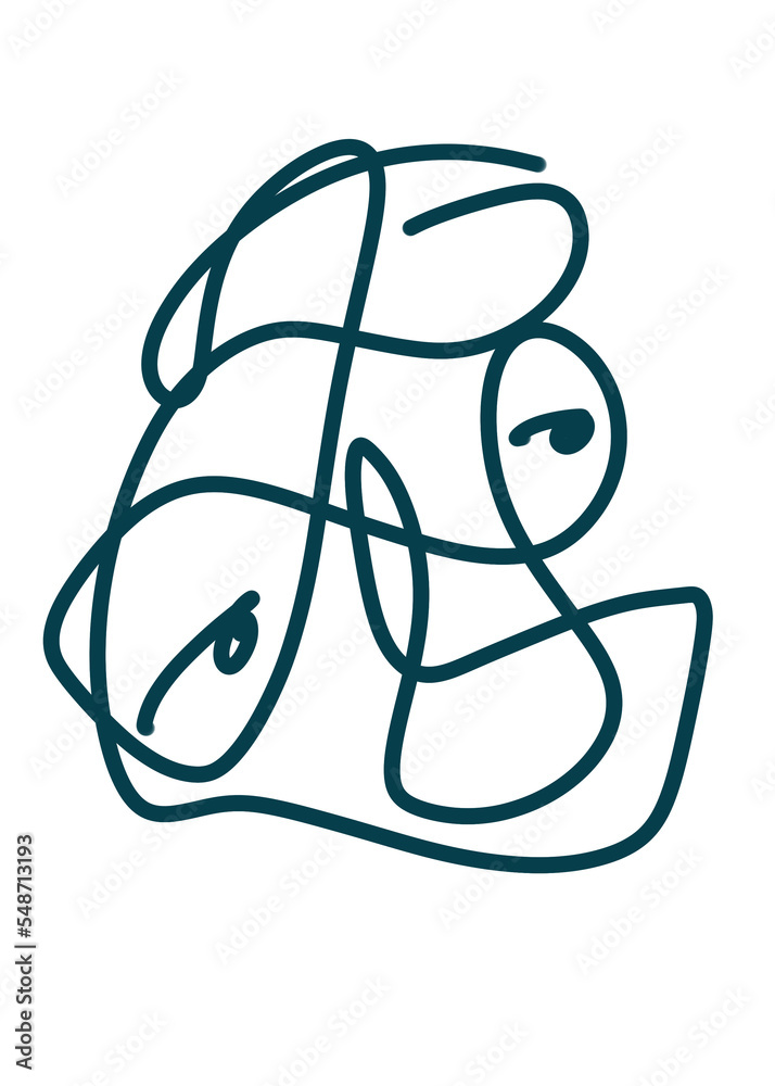 Abstract Face Art Monoline Abstract Face Art Monoline