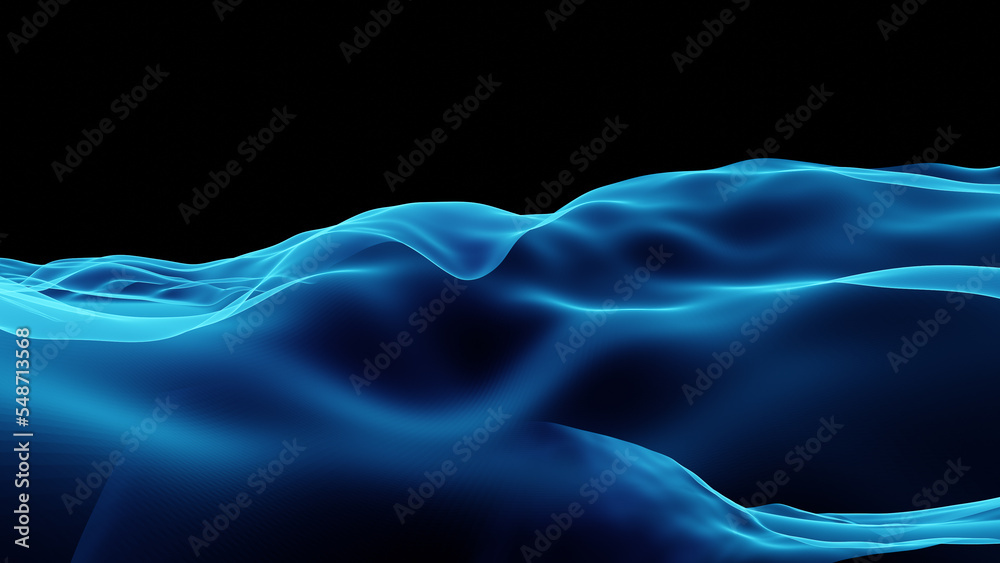 Abstract waves of colorful energy over a black background - illustration Abstract waves of colorful energy over a black background - illustration