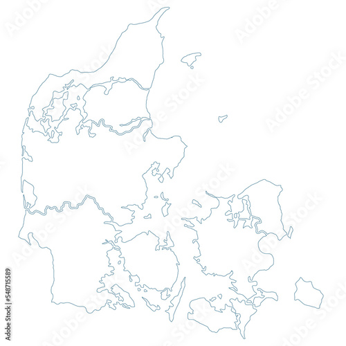 High detailed Denmark map